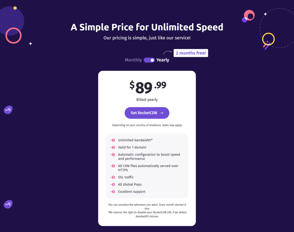 RocketCDN Pricing and Plans (2025)